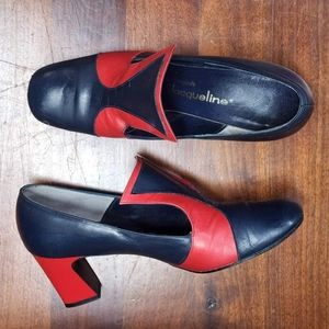 1960s retro mod color block platform shoes